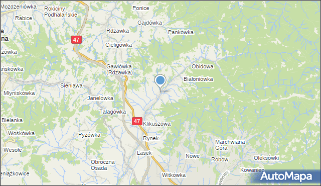 mapa Kocie Miasto, Kocie Miasto na mapie Targeo